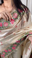 Load and play video in Gallery viewer, Latest Wedding Wear Ruhani Silk Kashmiri Thread Work Fancy Designer Saree
