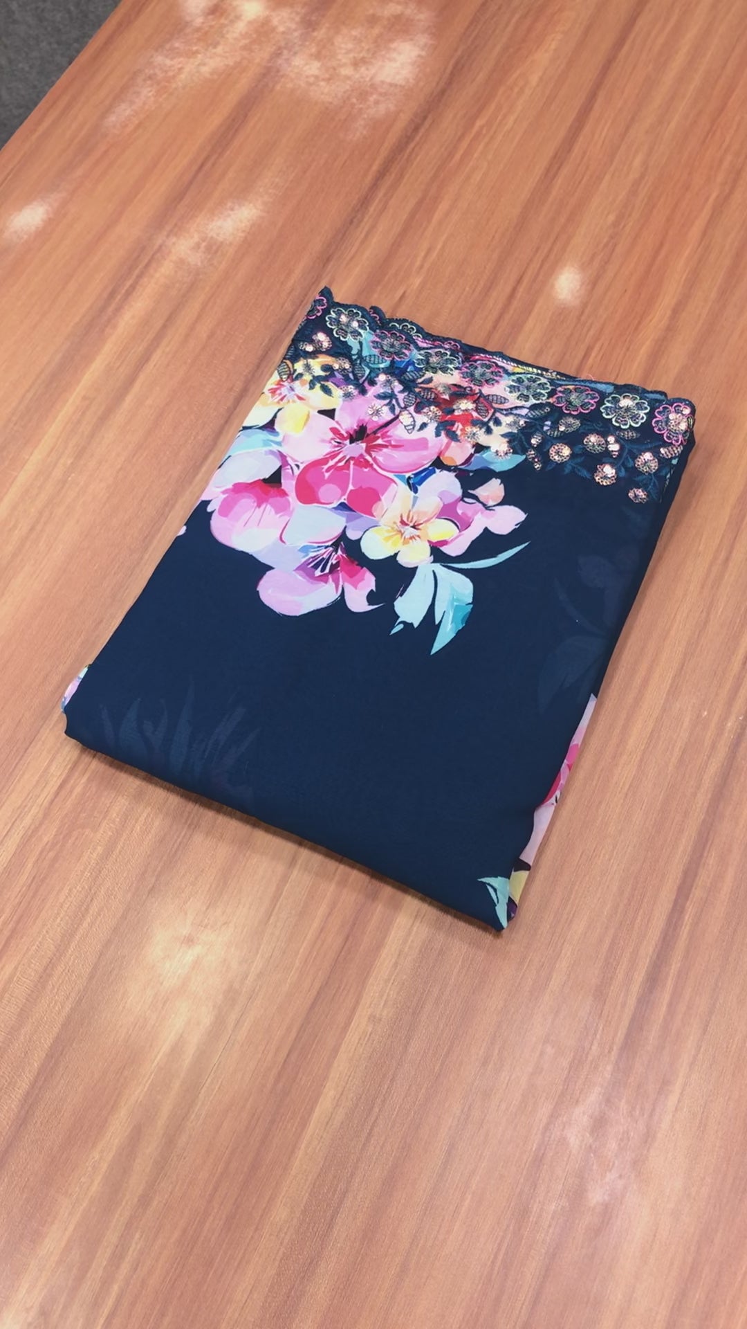 New Partywear Soft Weightless Chiffon Print n Sequence Work Fancy Designer Saree