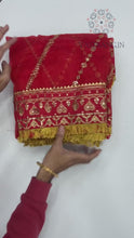 Load and play video in Gallery viewer, New Festival Wear Red Color Organza Silk Emboridered n Sequence Work Fancy Designer Saree With Unstitched Blouse
