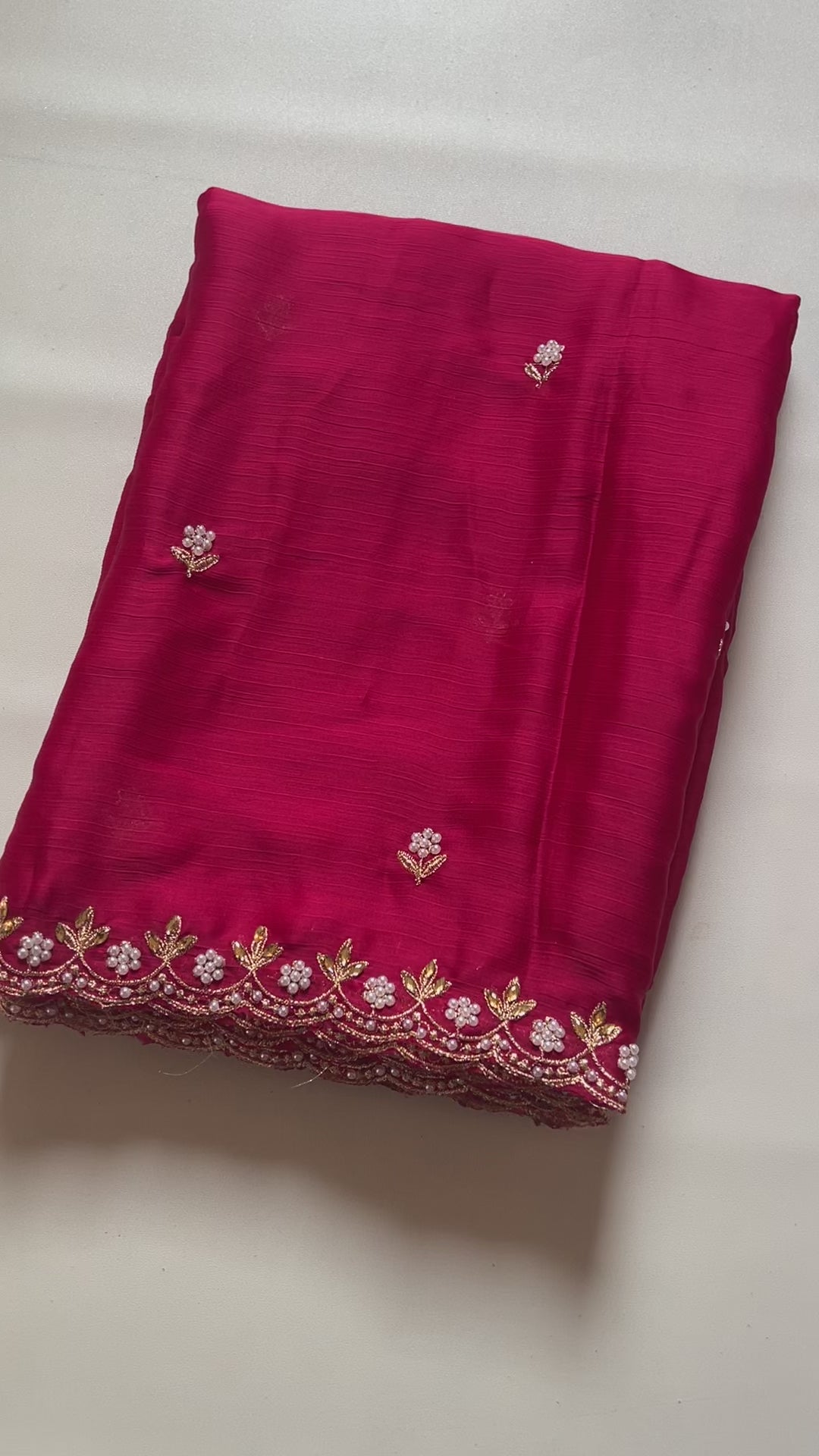 New Partywear Satin Chiffon Embroidery n Diamond Work Fancy Designer Saree With Blouse