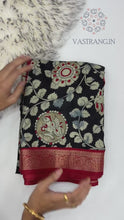 Load and play video in Gallery viewer, Bloosom Party Wear Pure Mangalkari Viscose Silk Print n Weaving Work Fancy Designer Saree For Women
