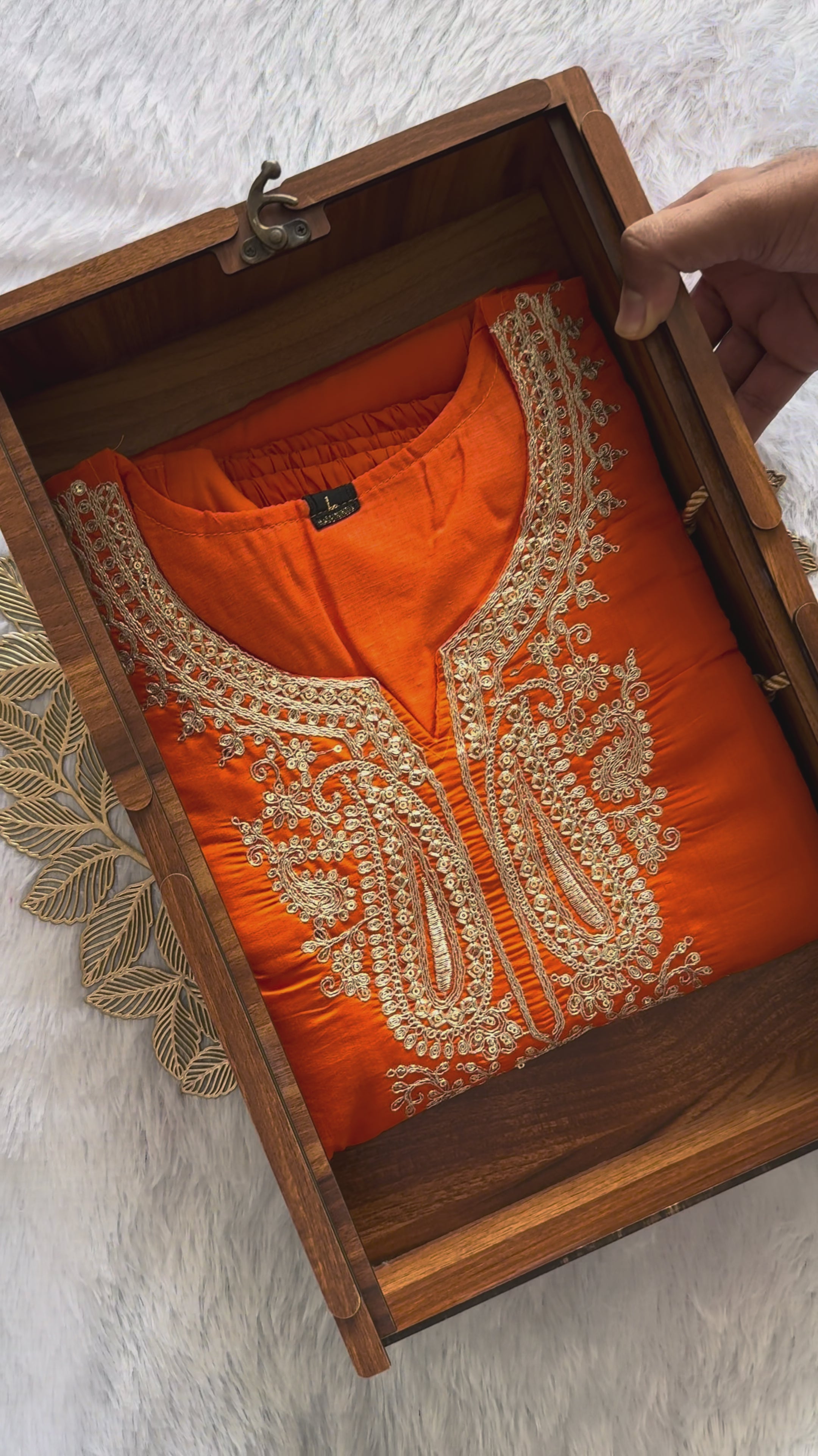 Exquisite Festive Wear Orange Color Roman Silk Embroidery n Sequence Work Designer Straight Kurta With Trouser n Dupatta Set