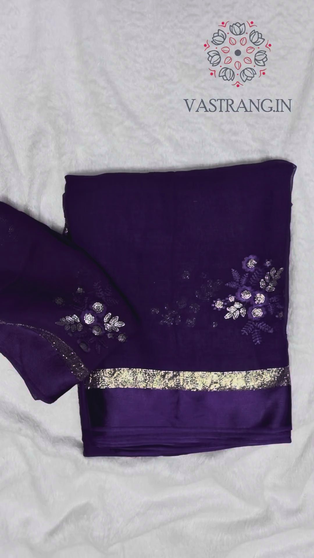 Glamorous Pure Viscose Georgette Fabric With Satin Border n Sequence Work Saree With Ravishing Blouse Piece