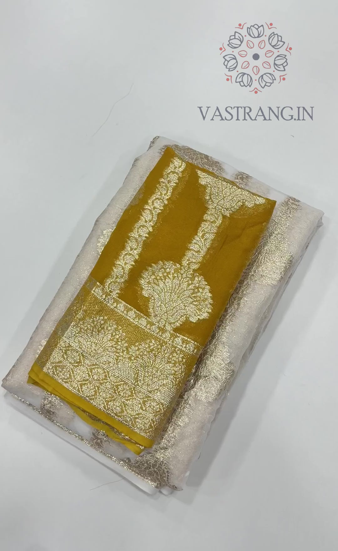 New Festive Wear White n Gold Zari Weaving Viscose Georgette Fancy Designer Saree With Blouse