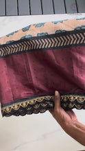 Load and play video in Gallery viewer, New Festive Wear Off White Color Chanderi Slub Cotton Print Sequence Lace n Rich Pallu Work Designer Saree With Stunner Blouse Piece
