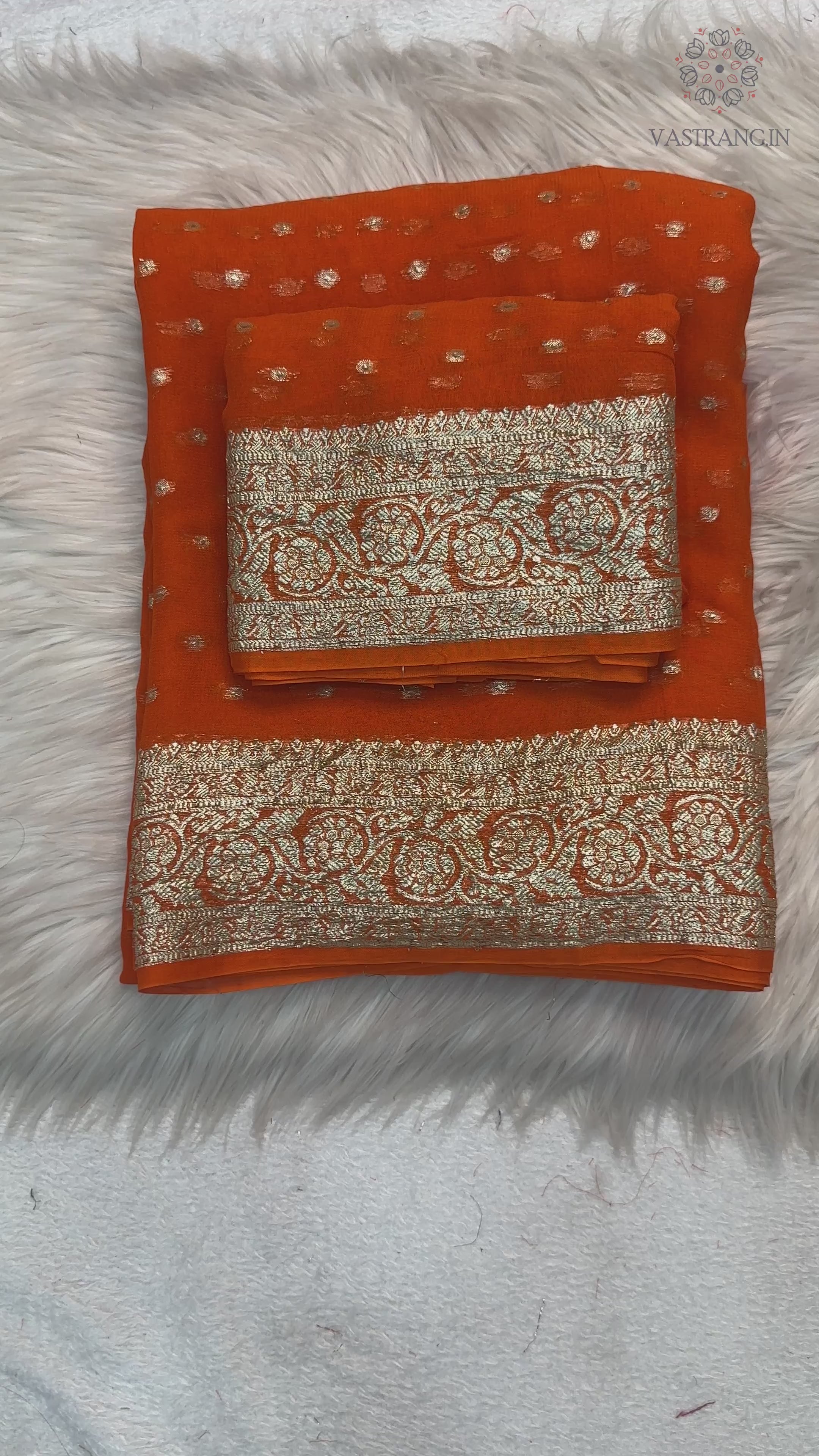 Gorgeous Festive Wear Viscose Georgette Jacquard Zari Weaving Work Fancy Designer Saree
