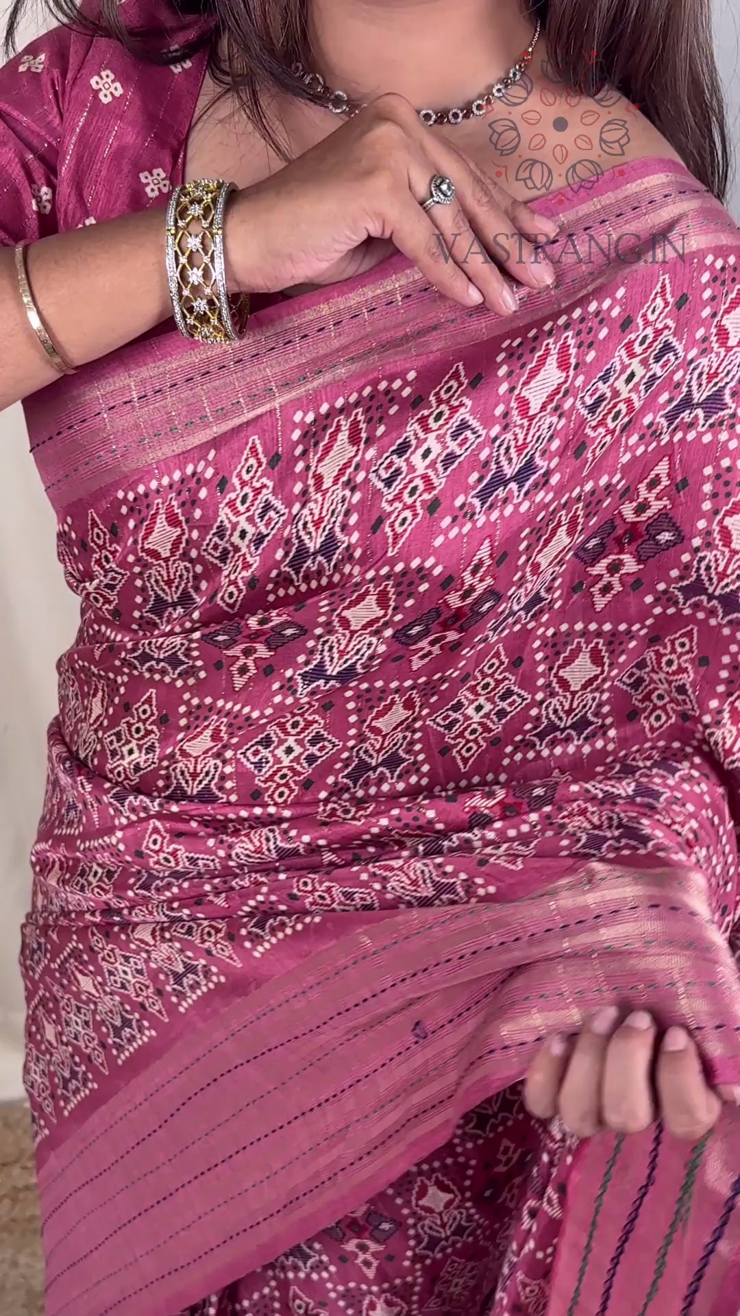 Gorgeous Party Wear Muslin Cotton Ajrakh Print Zari Jacquard Border Tussel Work Fancy Designer Saree