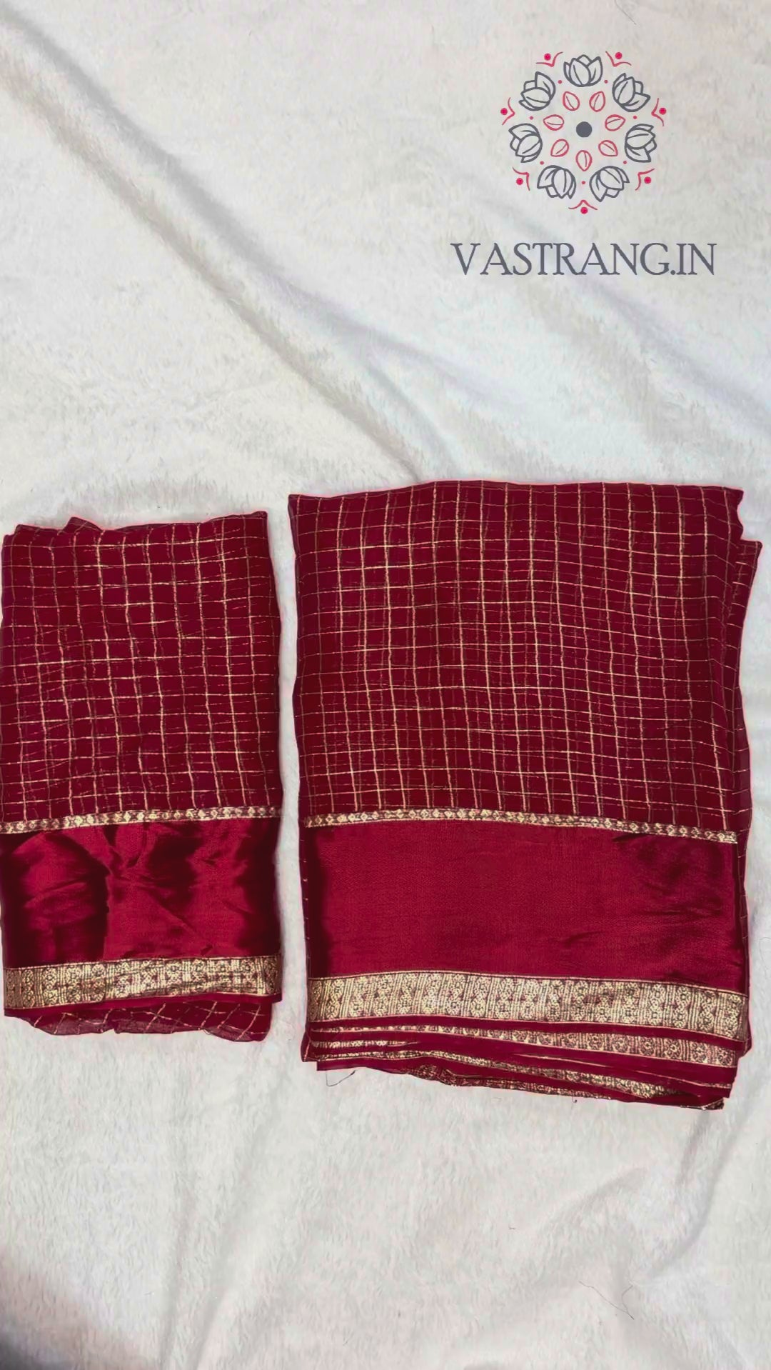 Redolent Party Wear Marron Colour Pure Viscose Silk With Satin Border Small Chex Fancy Designer Saree For Women