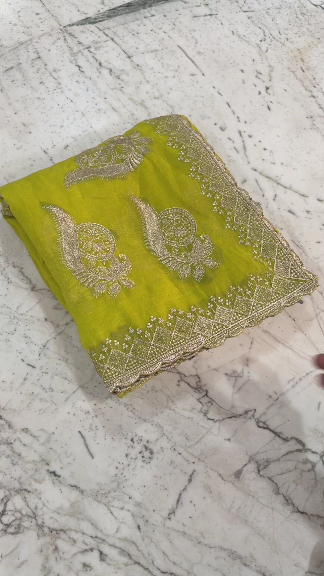 Latest Crunchy Chiffon Silk Embroidery n Cut Work Partywear Fancy Designer Saree With Blouse