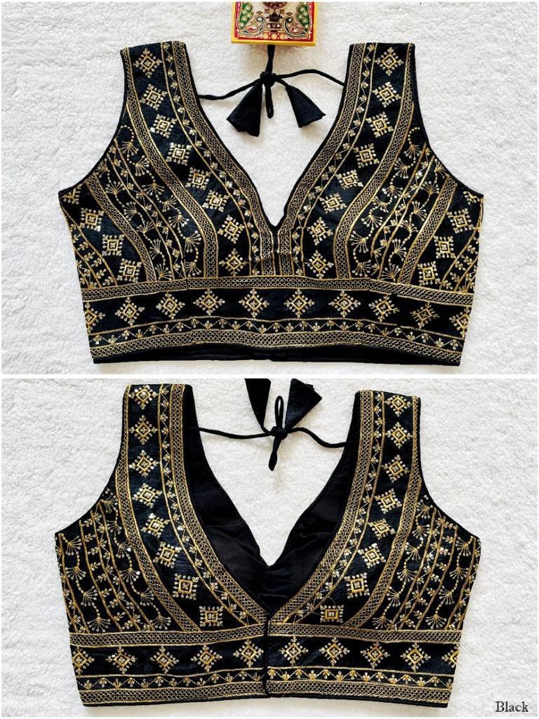 New Party Wear Silk Embroidery Work With Designer Readymade Blouse for Women