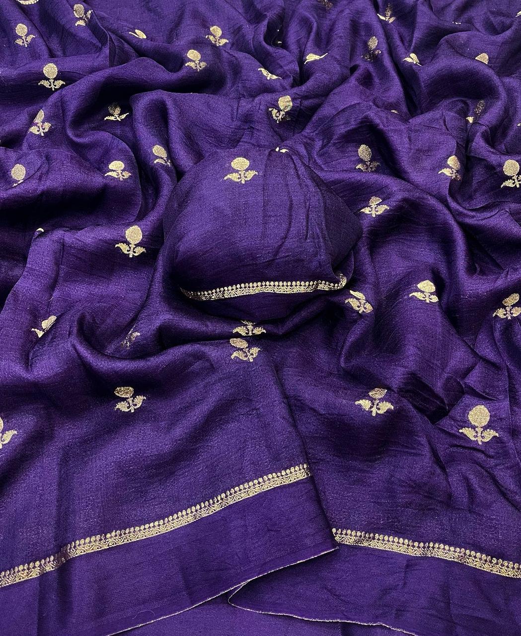 Adorning Party Wear Pure Soft Viscose Silk Jacquard Design n Satin Border Fancy Designer Saree With Blouse Piece