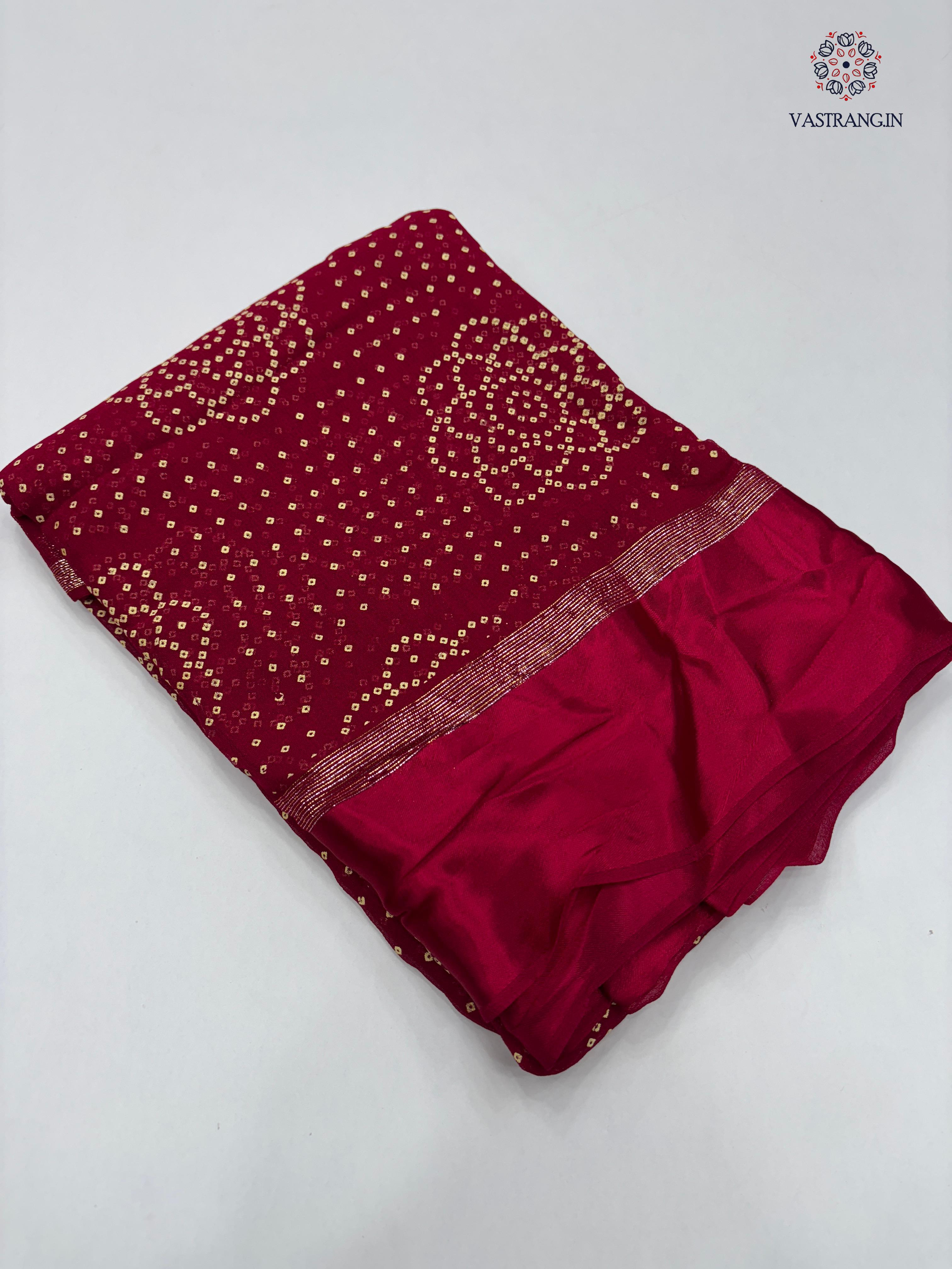 New Festive Wear Pure Viscose Georgette Jacquard Weaving Work With Bandhani Print Fancy Designer Saree