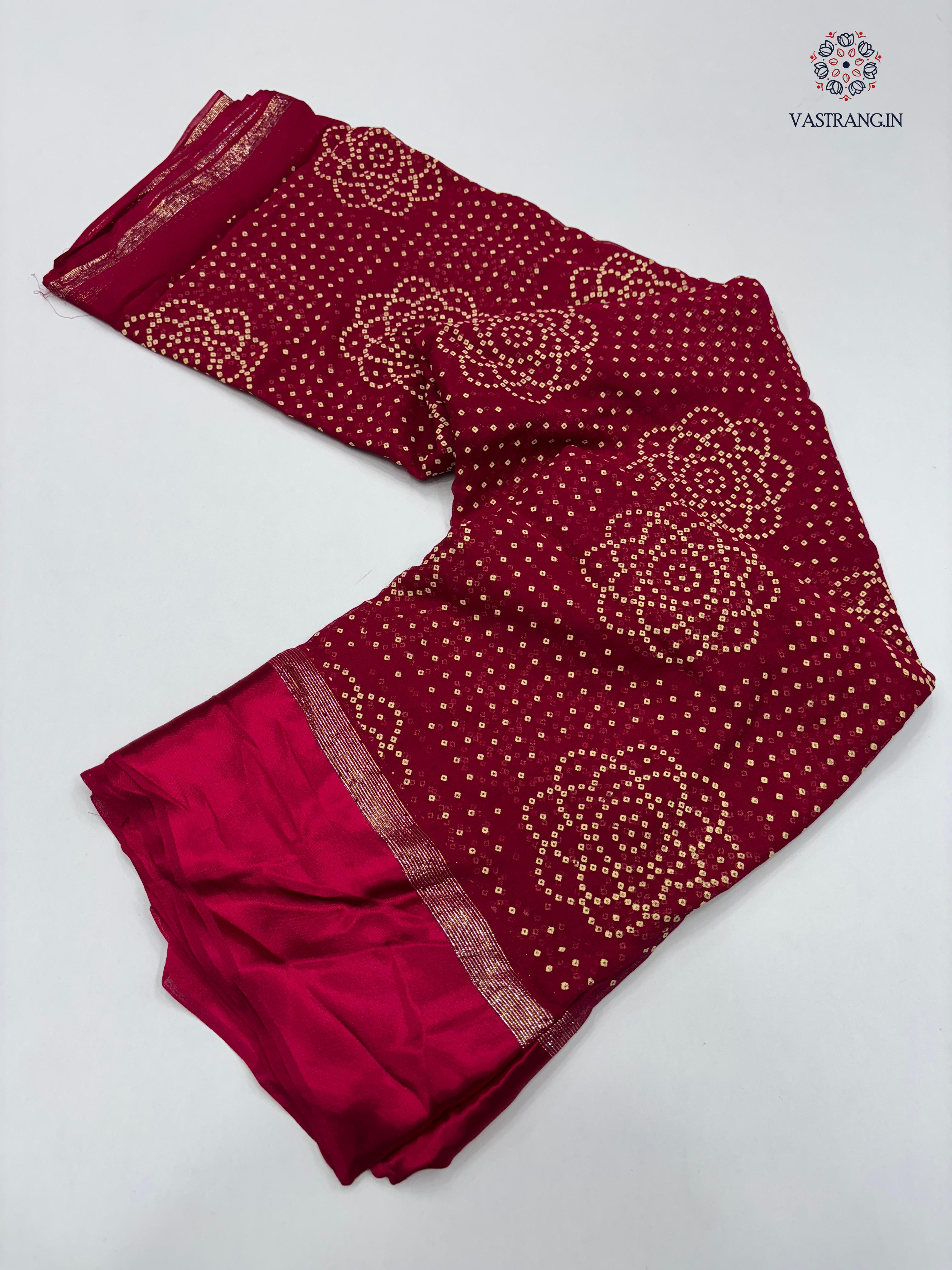 New Festive Wear Pure Viscose Georgette Jacquard Weaving Work With Bandhani Print Fancy Designer Saree