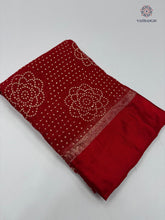 Load image into Gallery viewer, New Festive Wear Pure Viscose Georgette Jacquard Weaving Work With Bandhani Print Fancy Designer Saree
