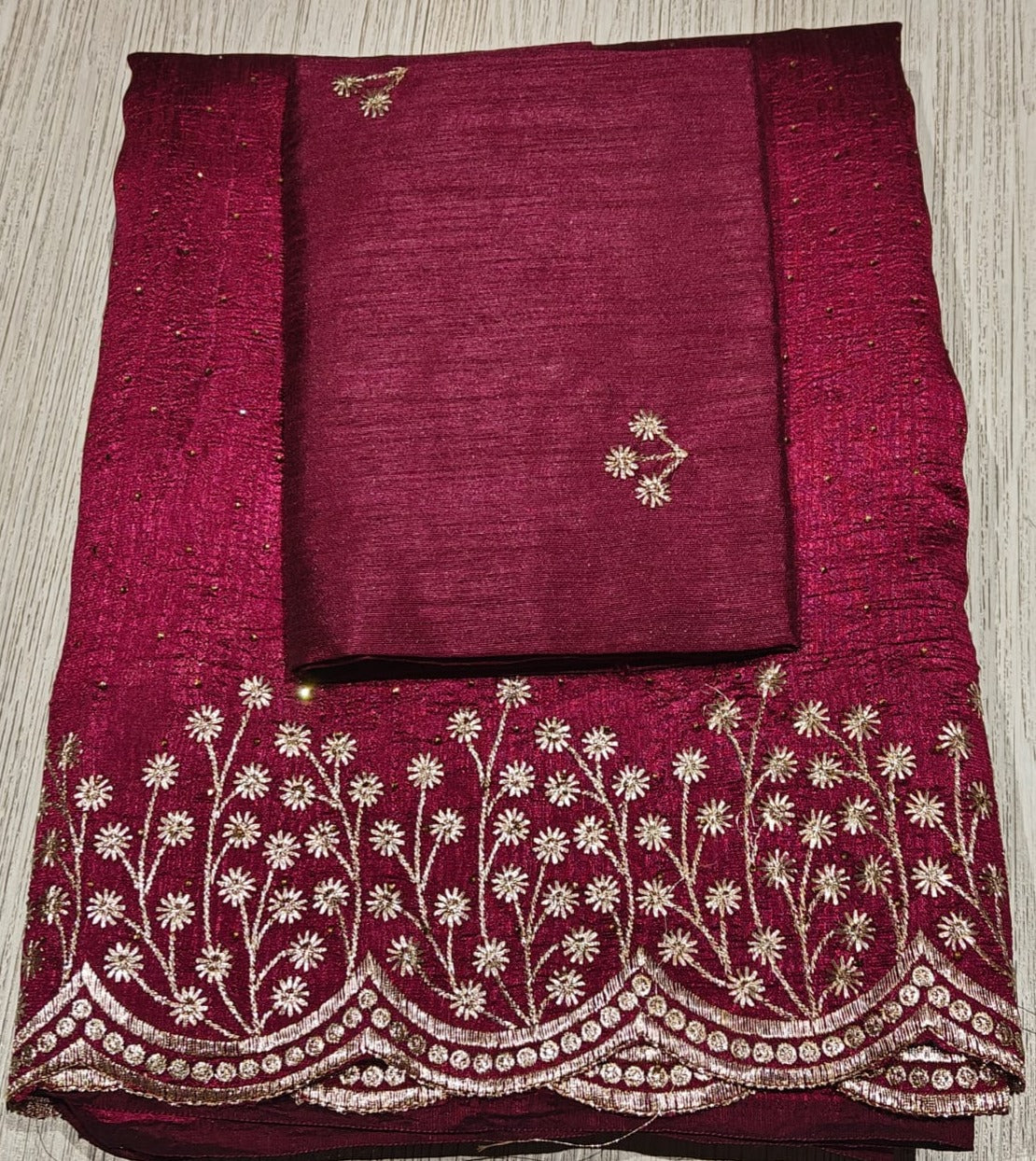 Regal Festive Wear Silk Embroidery Work n Heavy Border Saree
