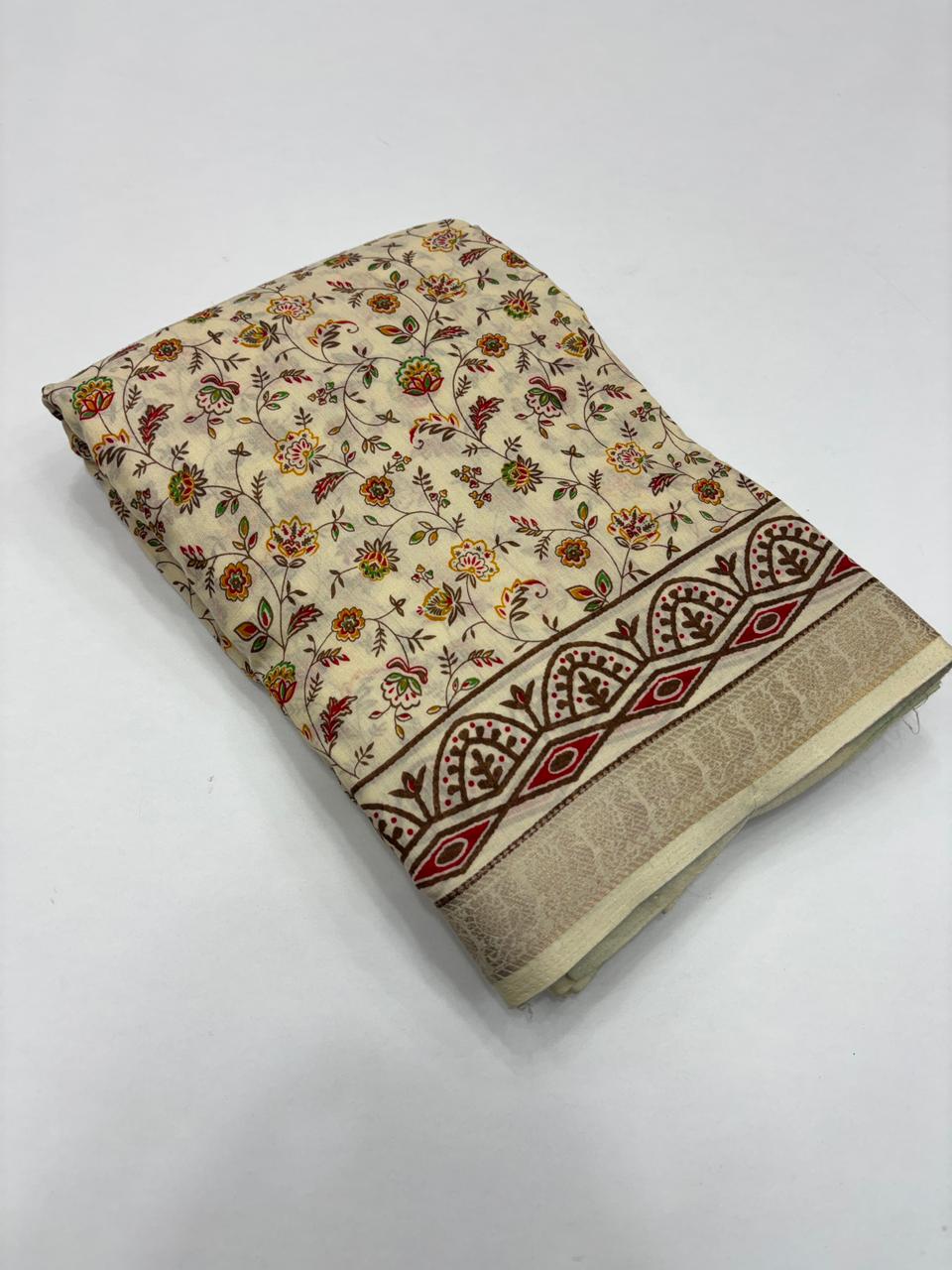 Elegant Party Wear Soft Cotton Silk Jacquard Weaving Border Fancy Designer Saree For Women