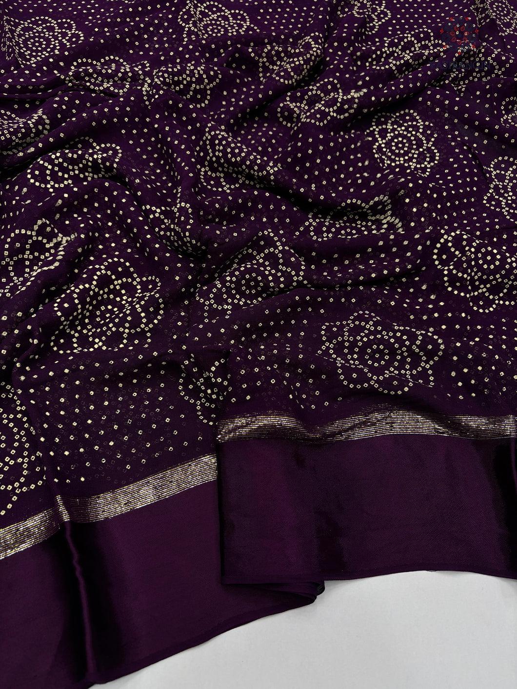 New Festive Wear Pure Viscose Georgette Jacquard Weaving Work With Bandhani Print Fancy Designer Saree