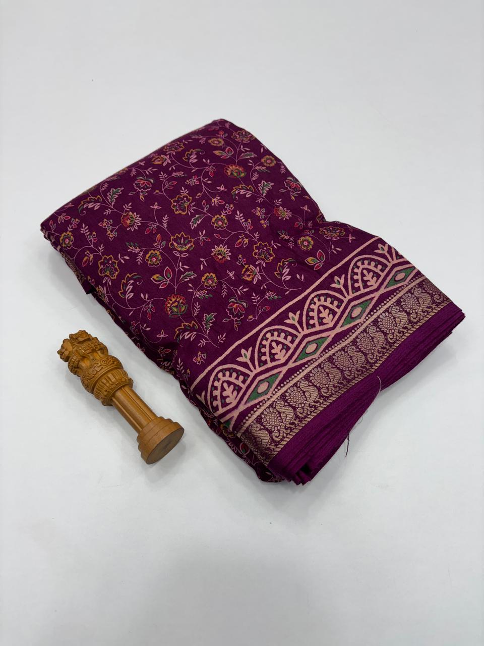 Elegant Party Wear Soft Cotton Silk Jacquard Weaving Border Fancy Designer Saree For Women