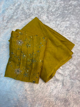Load image into Gallery viewer, Excellent Party Wear Rangoli Crush Silk Thread n Sequence Work Blouse With Designer Saree
