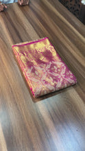 Load and play video in Gallery viewer, New Pink Color kanjivaram Pattu Silk Jacquard Zari Weaving Wedding Wear Saree Design
