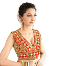 Load image into Gallery viewer, New Party Wear Real Mirror n Embroidery Work Fancy Designer Stitched Blouse Design
