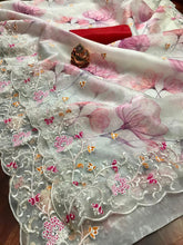 Load image into Gallery viewer, Buy Party Wear Organza Silk Heavy Embroidery Beautiful Diamond Work Designer Saree
