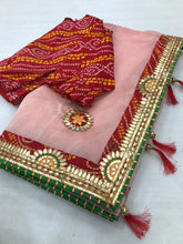 Load image into Gallery viewer, Buy Wedding Wear Organza Silk Heavy Gota Patti Work Fancy Saree Shopping
