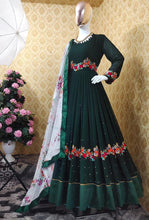 Load image into Gallery viewer, Stylish Party Wear Faux Georgette Trendy Embroidery Work Designer Gown For Dulhan

