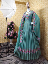 Load image into Gallery viewer, Trendy Party Wear Embroidery Fancy Sequence Work Faux Georgette Gown Design
