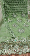 Load image into Gallery viewer, Online Pista Green Color Mono Net Heavy Embroidery Stone Hand Work Wedding Wear Designer Salwar Suit
