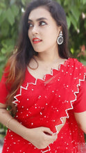Load image into Gallery viewer, Buy Red Color Heavy Net Fancy Pal Work Wedding Wear Bridal Saree
