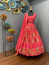 Load image into Gallery viewer, New Wedding Wear Georgette Fancy Embroidery Sequence Work Style Designer Lehenga Choli
