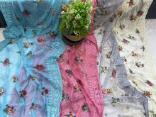 Load image into Gallery viewer, Trendy Chiffon Silk Digital Printed Embroidery Work Wedding Wear Designer Saree
