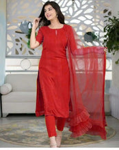 Load image into Gallery viewer, Party Wear Rayon Embroidery Sequence Work Rayon Salwar Suit Design
