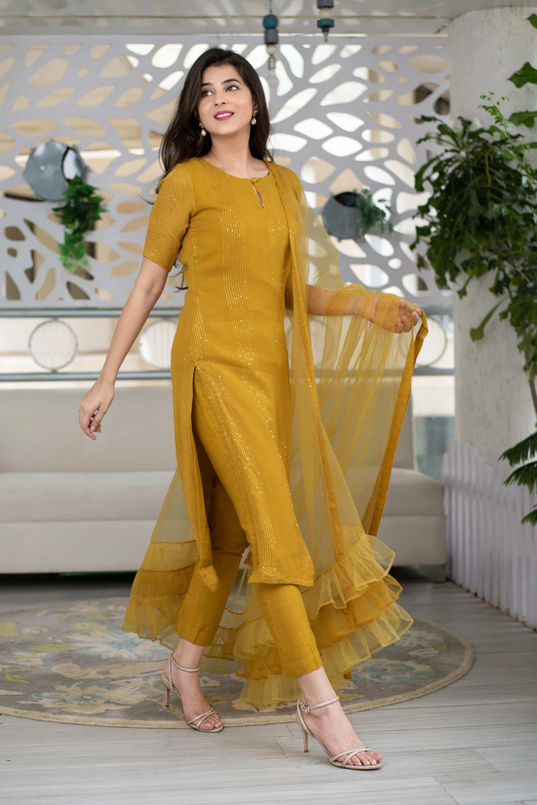 Party Wear Rayon Embroidery Sequence Work Rayon Salwar Suit Design